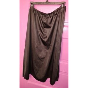 Vanity Fair Black Slip Skirt Lace Hem Goth Whimsigoth Grunge 2X 2XL
